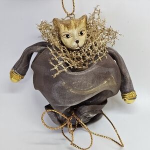 NEW VINTAGE Katherine's Collection Cat Bell Silver Bag Ornament Wayne Kleski